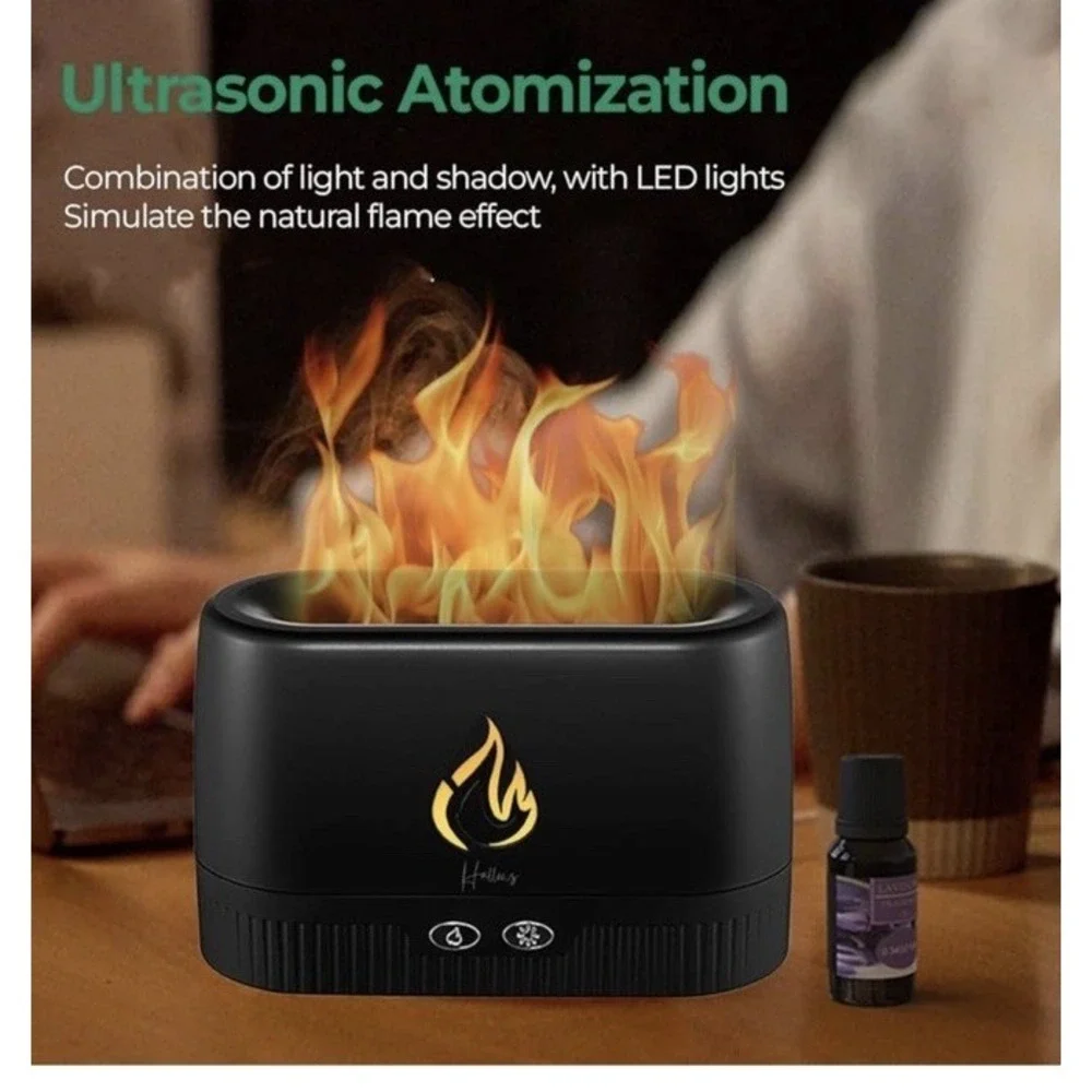 HOMDIS FD100 Flame Diffuser Quiet Oil Diffuser, Portable Essential Oil Diffusers